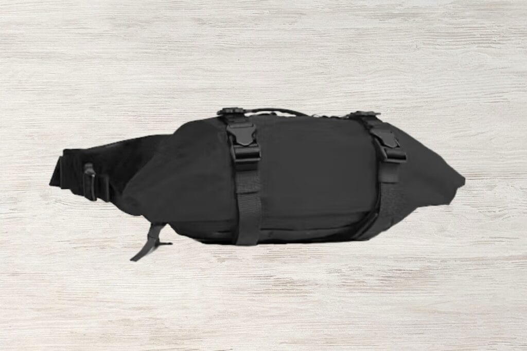 Best sling bag Codeofbell X Pod II, sleek black design with adjustable strap and secure buckles.