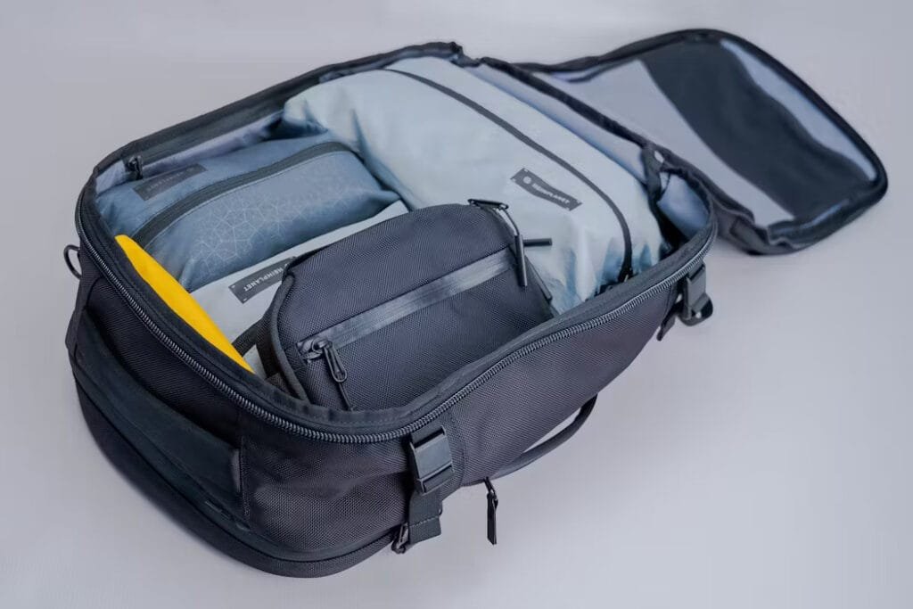 Best travel backpack Aer Travel Pack 3 efficiently organizes gear with durable, rugged design and compartments.